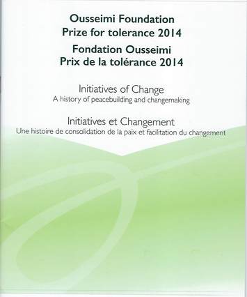 Ousseimi Prize for Tolerance - booklet, cover