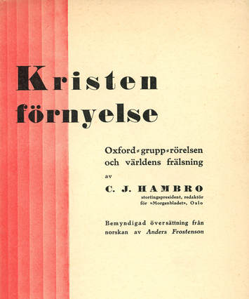 BookCover 'Kristen Förnyelse' by CJ Hambro in Swedish