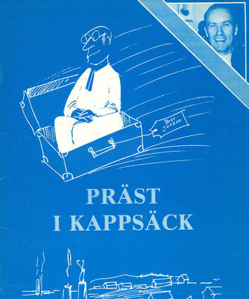 'Präst i kappsäck' book cover in Swedish