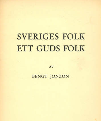 'Sveriges folk, ett guds folk', book cover in Swedish