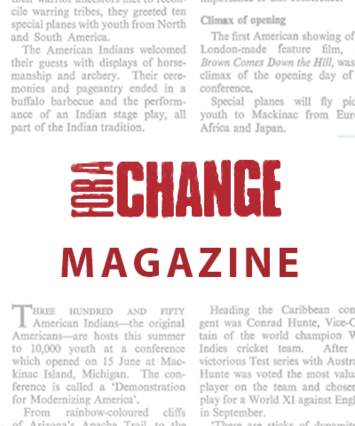 Periodical cover - For A Change magazine