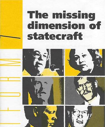 The missing dimension of statecraft, booklet cover