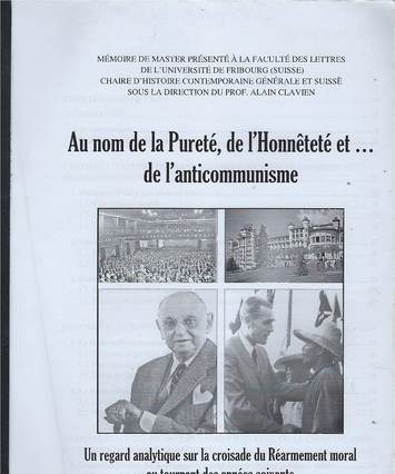 Au nom de la pureté, de l'honnêtetè et ... de l'anticommunisme, Patrick Bondallaz, couverture