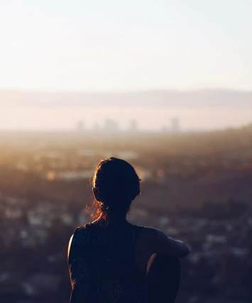 Woman on a cliff - image for Listening collection