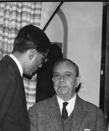 Fazil Kutcuk, Rajmohan Gandhi, B&W portrait photo