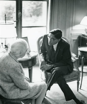 Rajmohan Gandhi, Diane de Watteville, B&W portrait photo