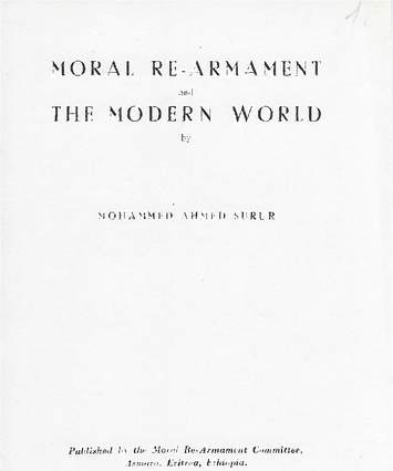 Moral Re-Armament and the modern world, by Mohammed Surur, booklet cover