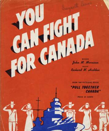 Cover of song book 'You can fight for Canada'
