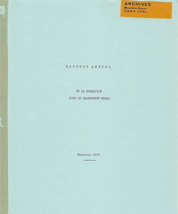 Couverture du rapport de Caux 1950