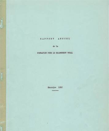 Rapport Annuel de la Fondation pour le Réarmement moral 1951, cover