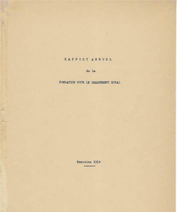 Rapport Annuel de la Fondation pour le Réarmement moral 1954, cover