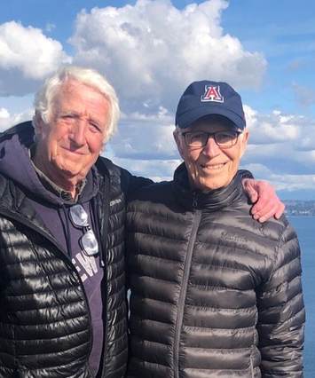 Paul and Steve on hill above Seattle