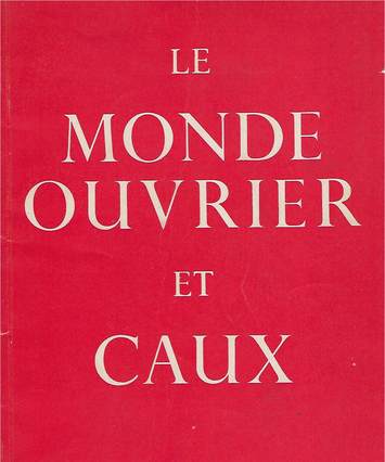 Le monde ouvrier à Caux, rapport, couverture