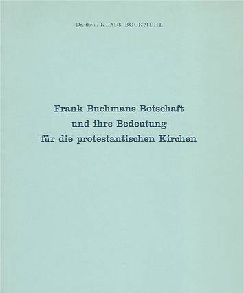 "Frank Buchmans Botschaft" booklet cover