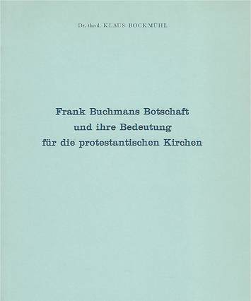 "Frank Buchmans Botschaft" booklet cover