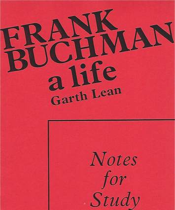 Study notes on Lean's biography of Buchman, booklet cover