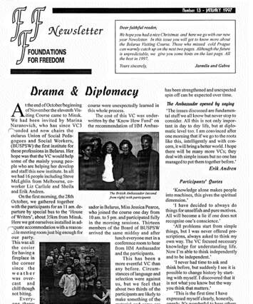 Foundations for Freedom Newsletter cover, January 1997