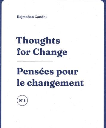 Booklet cover, Rajmohan Gandhi, "Thoughts for Change"