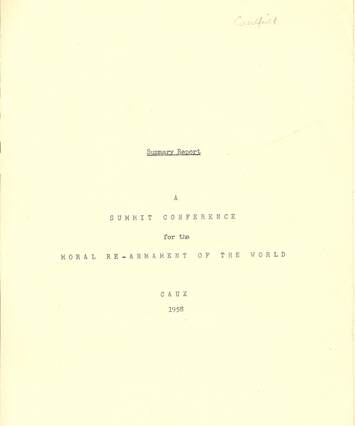 Caux 1958 report cover