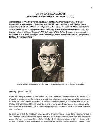 Cover of Desert War Recollections