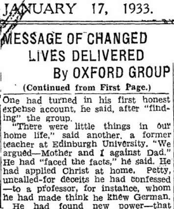 Cover of Message of Changed Lives Delivered by Oxford Group