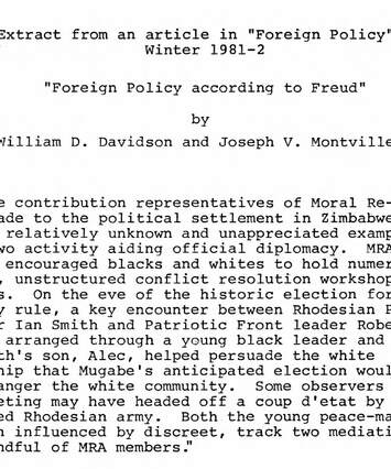 Cover of 'Foreign Policy according to Freud'
