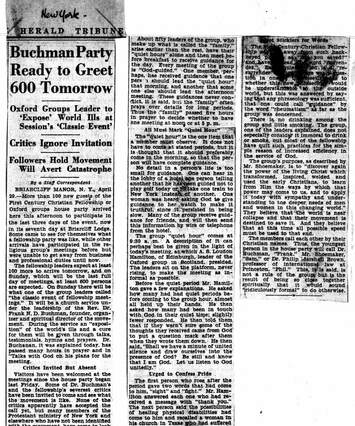 Cover of Buchman Plea Today Climax of House Party