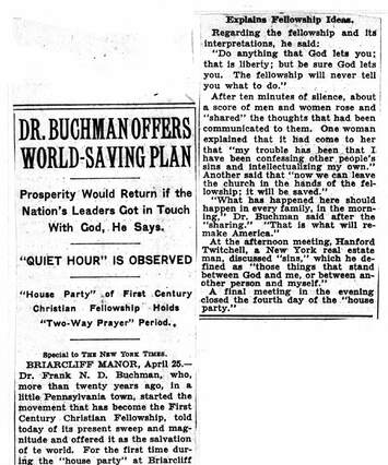 Cover of Dr Buchman Offers World-Saving Plan