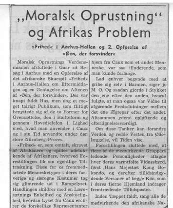 Cover of "Moralsk Oprustning" og Afrikas Problem