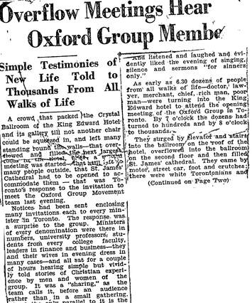 Cover of Overflow Meetings Hear Oxford Group Members