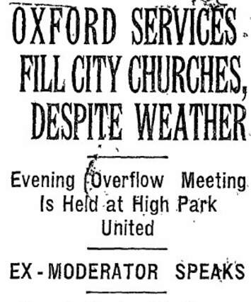Cover of Oxford Services Fill City Churches, Despite Weather