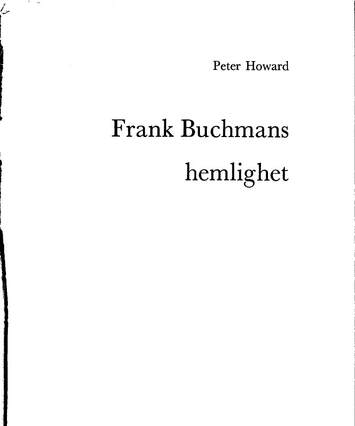 Cover of Frank Buchmans Hemlighet