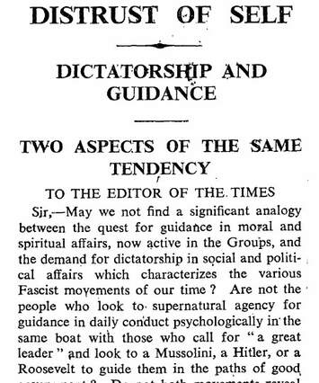 Cover of Distrust of Self. Dictatorship and Guidance. Two aspects of the Same Tendency