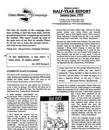 Cover of Clean Slate Campaign newsletter #06, July 1999
