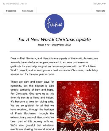 Cover of For A New World Update 2023 - 10 - December