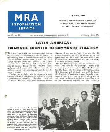 Cover of MRA Information Service - Vol. 10 No. 245, 1961-07-01