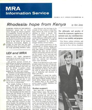 Cover of MRA Information Service - Vol. 14 No. 10, 1965-11-20