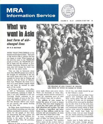 Cover of MRA Information Service - Vol. 15 No. 37, 1967-05-27