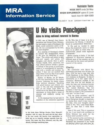 Cover of MRA Information Service - Vol. 17 No. 36, 1969-05-17
