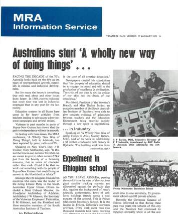 Cover of MRA Information Service - Vol. 18 No. 18, 1970-01-17