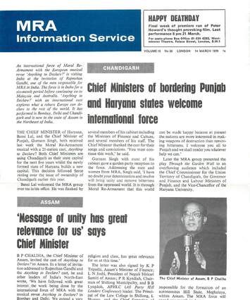 Cover of MRA Information Service - Vol. 18 No. 26, 1970-03-14