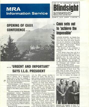 Cover of MRA Information Service - Vol. 18 No. 39, 1970-06-13