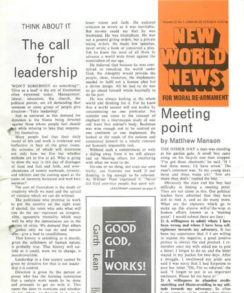 Cover of New World News - Vol. 23 No. 01, 1974-10-26