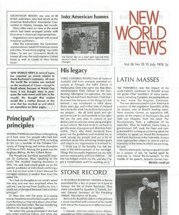 Cover of New World News - Vol. 26 No. 35, 1978-07-15