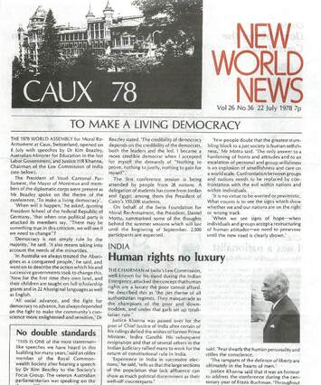 Cover of New World News - Vol. 26 No. 36, 1978-07-22