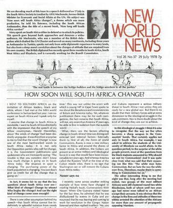 Cover of New World News - Vol. 26 No. 37, 1978-07-29