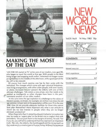 Cover of New World News - Vol. 31 No. 09, 1983-05-14