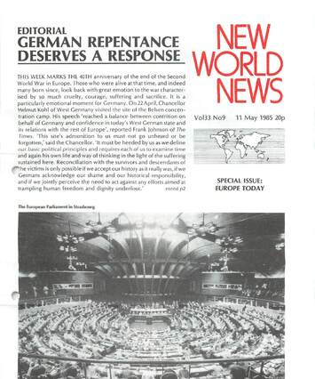 Cover of New World News - Vol. 33 No. 09, 1985-05-11