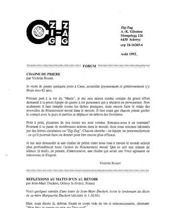Cover of Zig-Zag - 1994-08 - Français