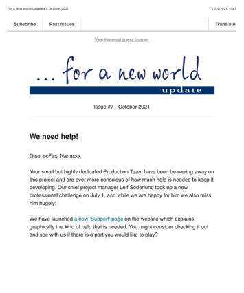 Cover of For A New World Update 2021 - 07 - October